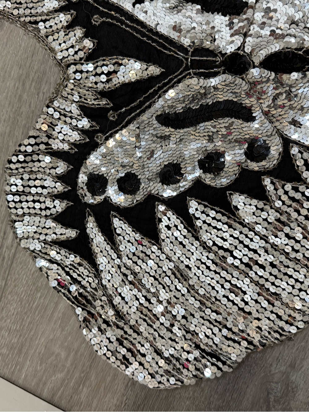 Vintage 80s Sequin Butterfly Embellished Black Women’s shrug scarf - Picture 2 of 6